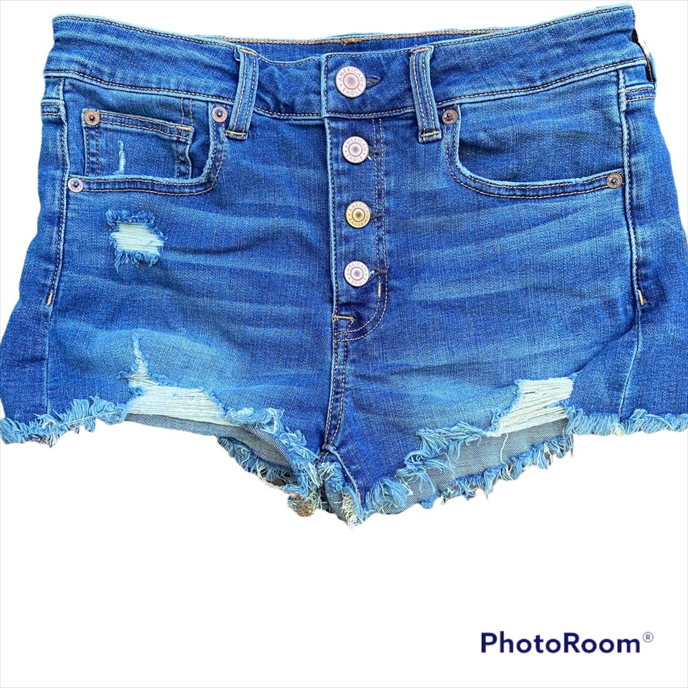 American Eagle super stretch button fly jean shorts